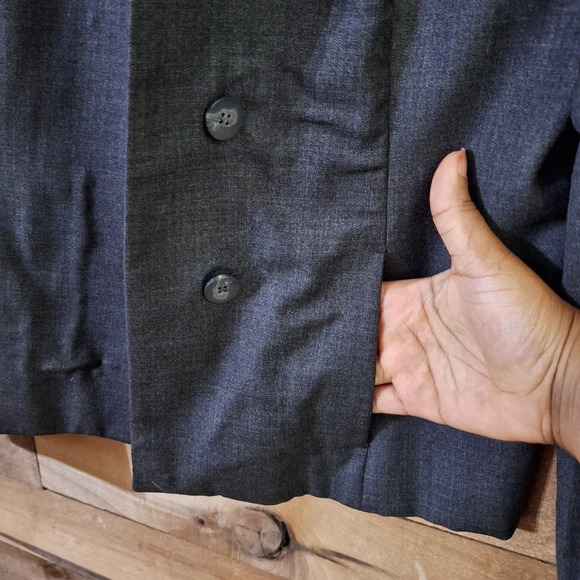 J.Crew 100% Super 100s Wool Dark Grey Coat  SZ 8 - Picture 6 of 9